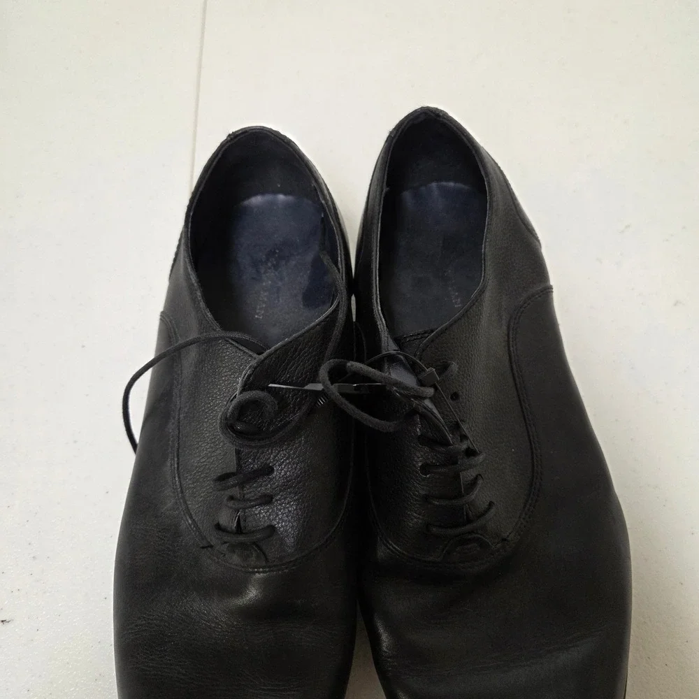 Zara Man Black Leather Pointed Oxford Dress Shoes EU 43 US 10 Formal Business